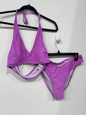 Women's Purple Halter Bikini Set - Stylish Two-Piece Swim 💟 NWT